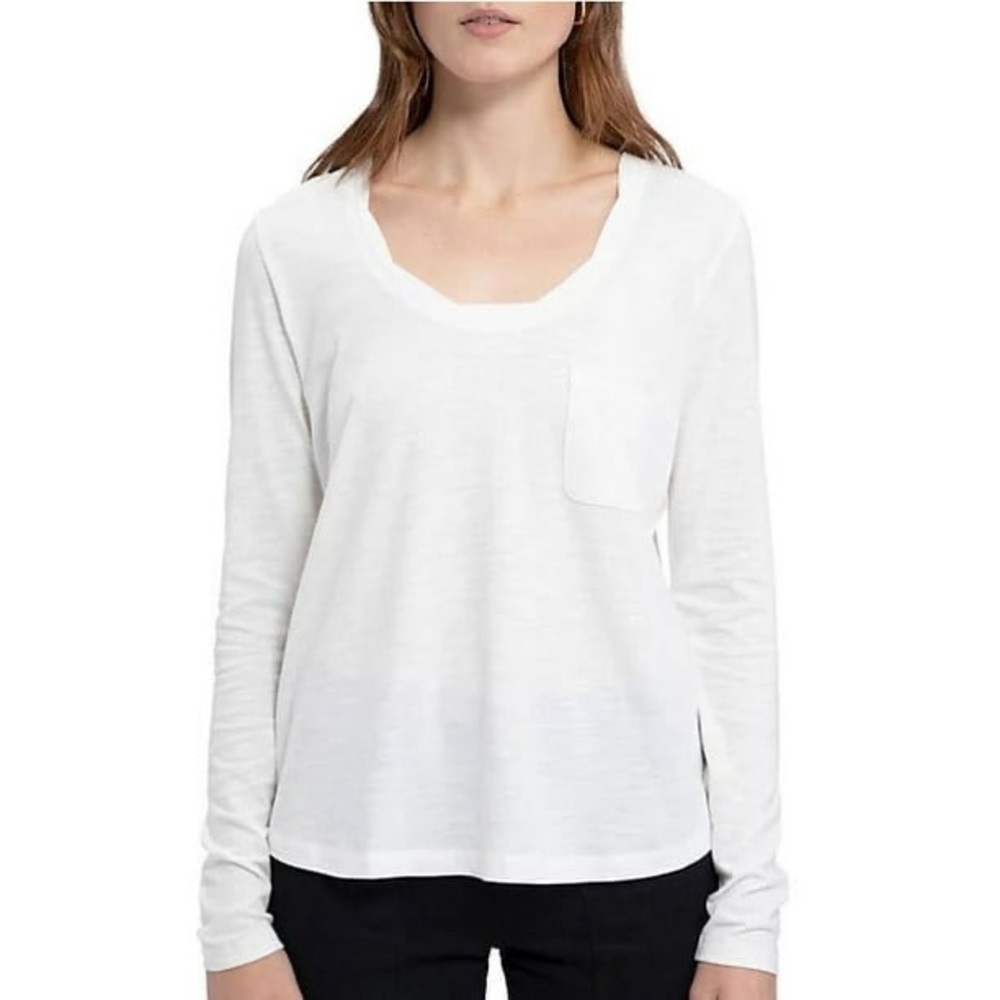 Sanctuary Social Standard White Long Sleeve Slub Knit Tee â Size S